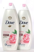 2 Bottles Dove 22 Oz Renewing Peony & Rose Oil Moisture Nourishing Body Wash - $31.99