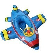 Airplane Baby Swimming Float Inflatable Pool Floaties Toys Outdoor Swimm... - $39.76