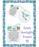 Brand New Ceramic Hummingbird Ornament - $6.16
