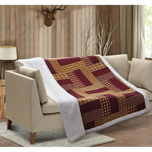 HOMESTEAD RED QUILTED SHERPA SOFT THROW BLANKET 50x60 INCH image 2