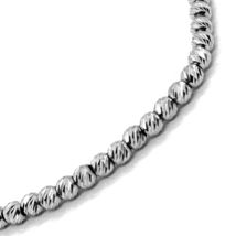 18K WHITE GOLD CHAIN FINELY WORKED SPHERES 2 MM DIAMOND CUT BALLS, 18", 45 CM image 3