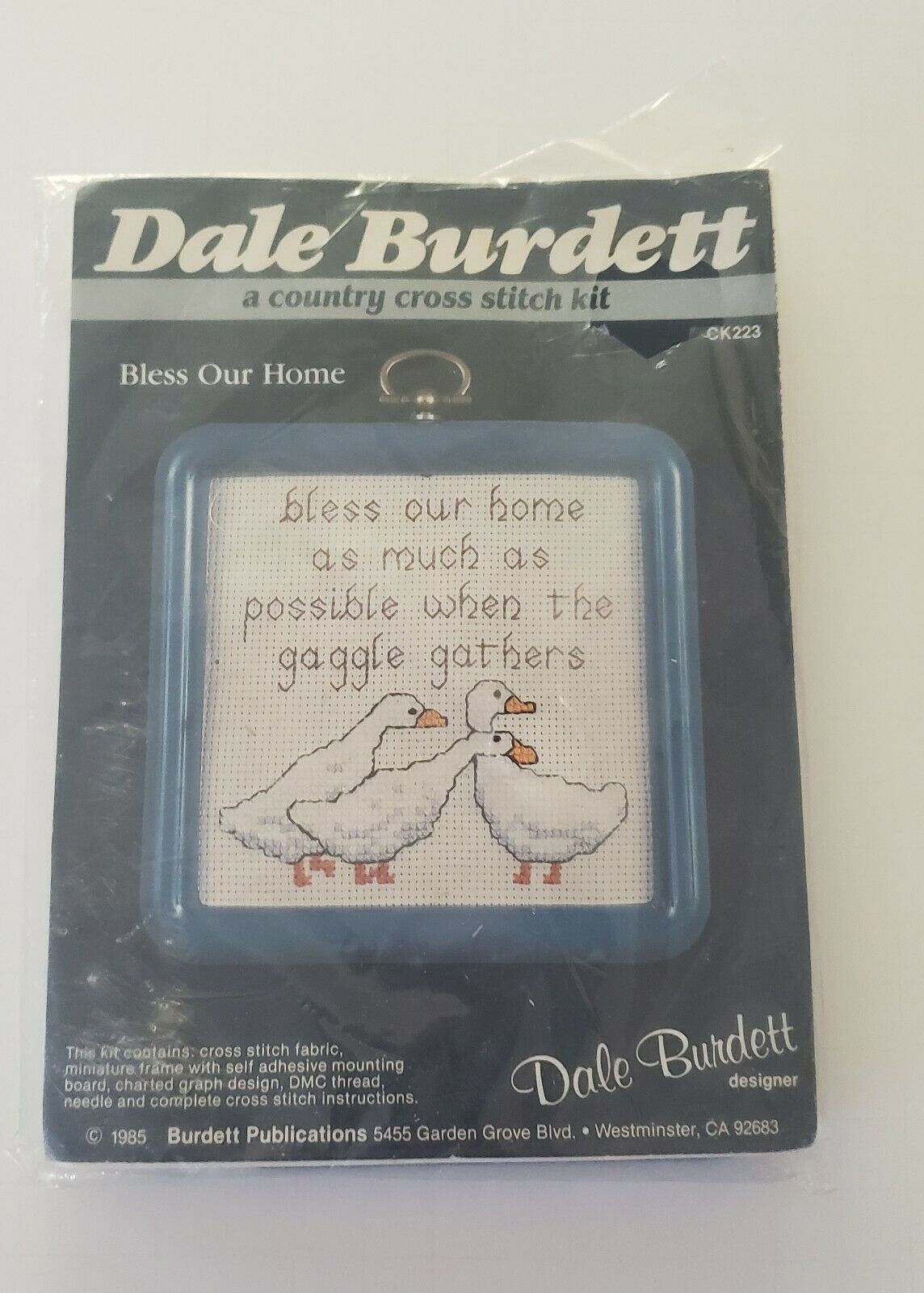 Primary image for 1985 SEALED Dale Burdett Country Cross Stitch Kit #CK223 "Bless Our Home"  geese