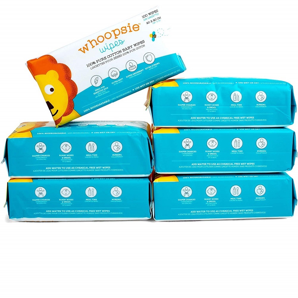 100% Pure Cotton Dry Wipes | Use Wet or Dry | Soft & Sensitive | Hypoallergenic