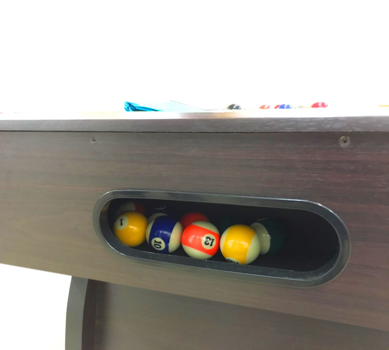 8 Feet Billiard Pool Table with Automatic ball return system on the