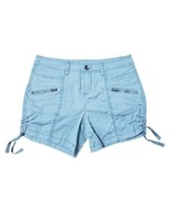 Style &amp; Co Womens Blue Pull On Zip Pockets Casual Ruched Side Tie Shorts... - $25.00