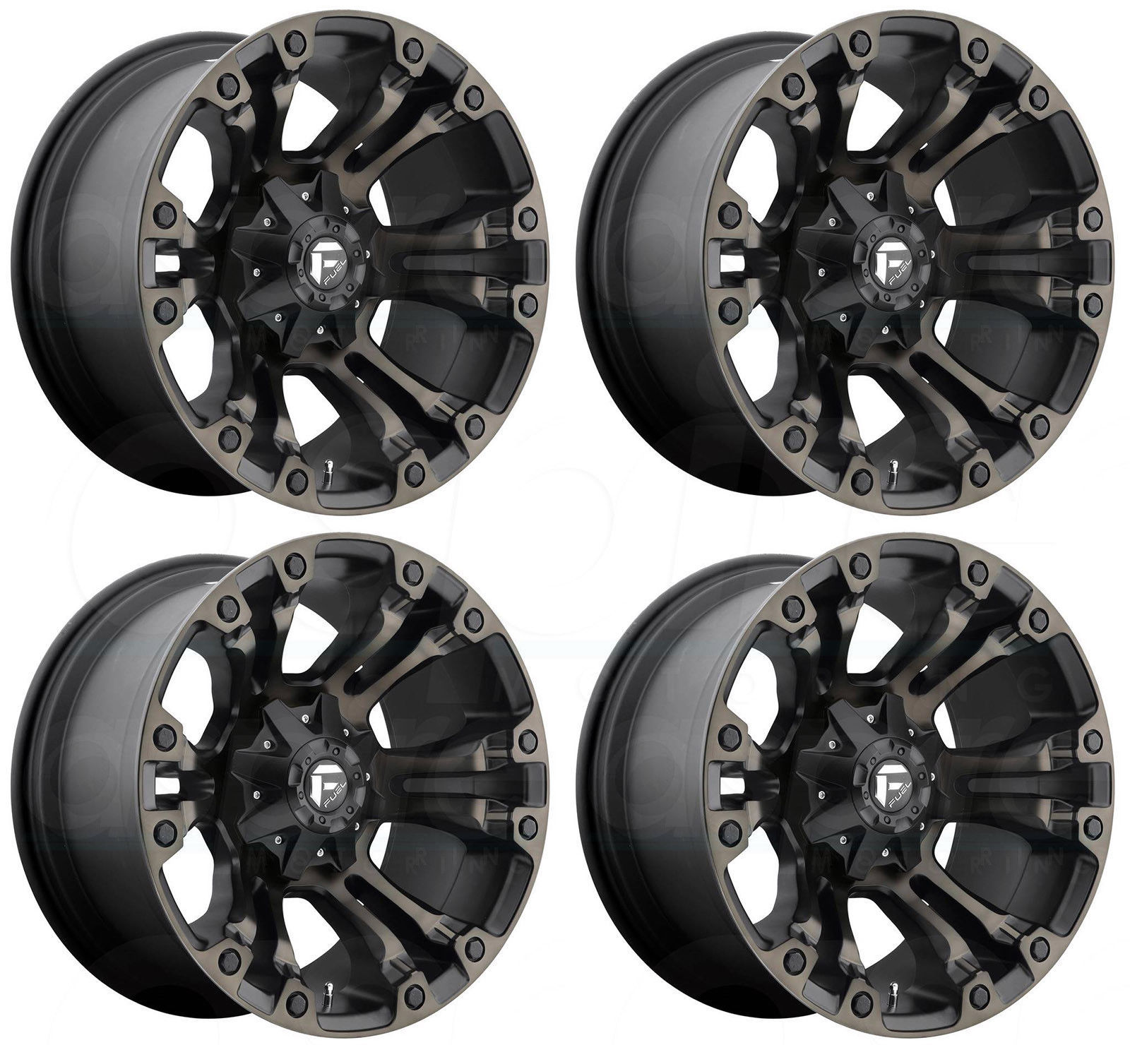 17x10 Fuel Vapor D569 5x4.5/5x5/5x127 -18 Black Machined Wheels Rims ...