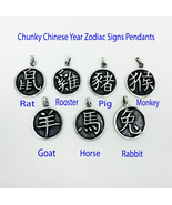 925 Silver Chinese Year Zodiac Sign Round Pendant, Handmade Men Birthday... - $45.00
