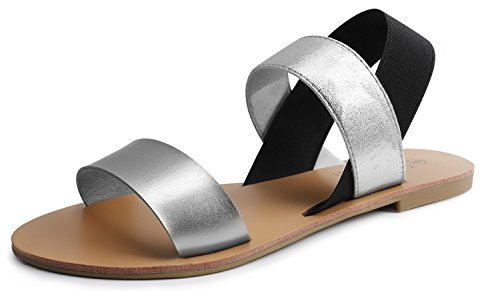 silver slingback flat sandals