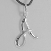 18K WHITE GOLD PENDANT CHARM INITIAL LETTER A, MADE IN ITALY 1.0 INCHES, 25 MM image 1