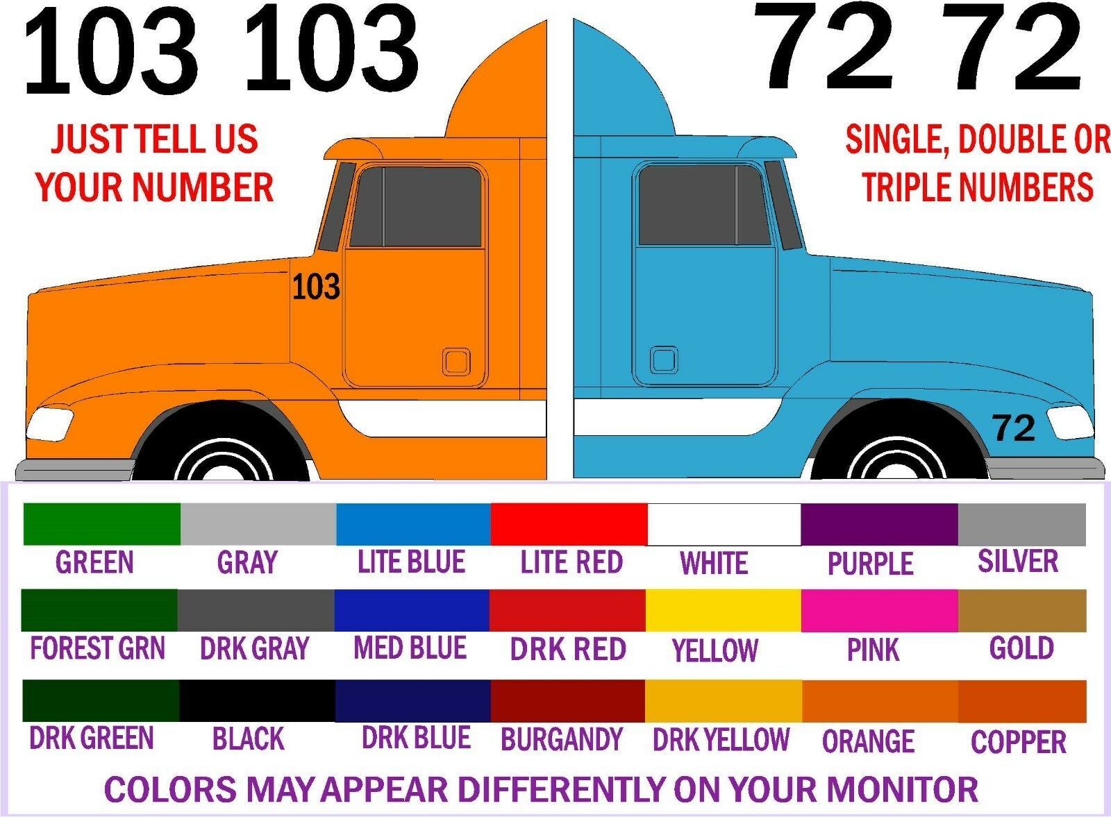1 PAIR TELL US  COLOR CHOICE FREE SHIPN PRIVATE RV  NOT FOR HIRE DECALS