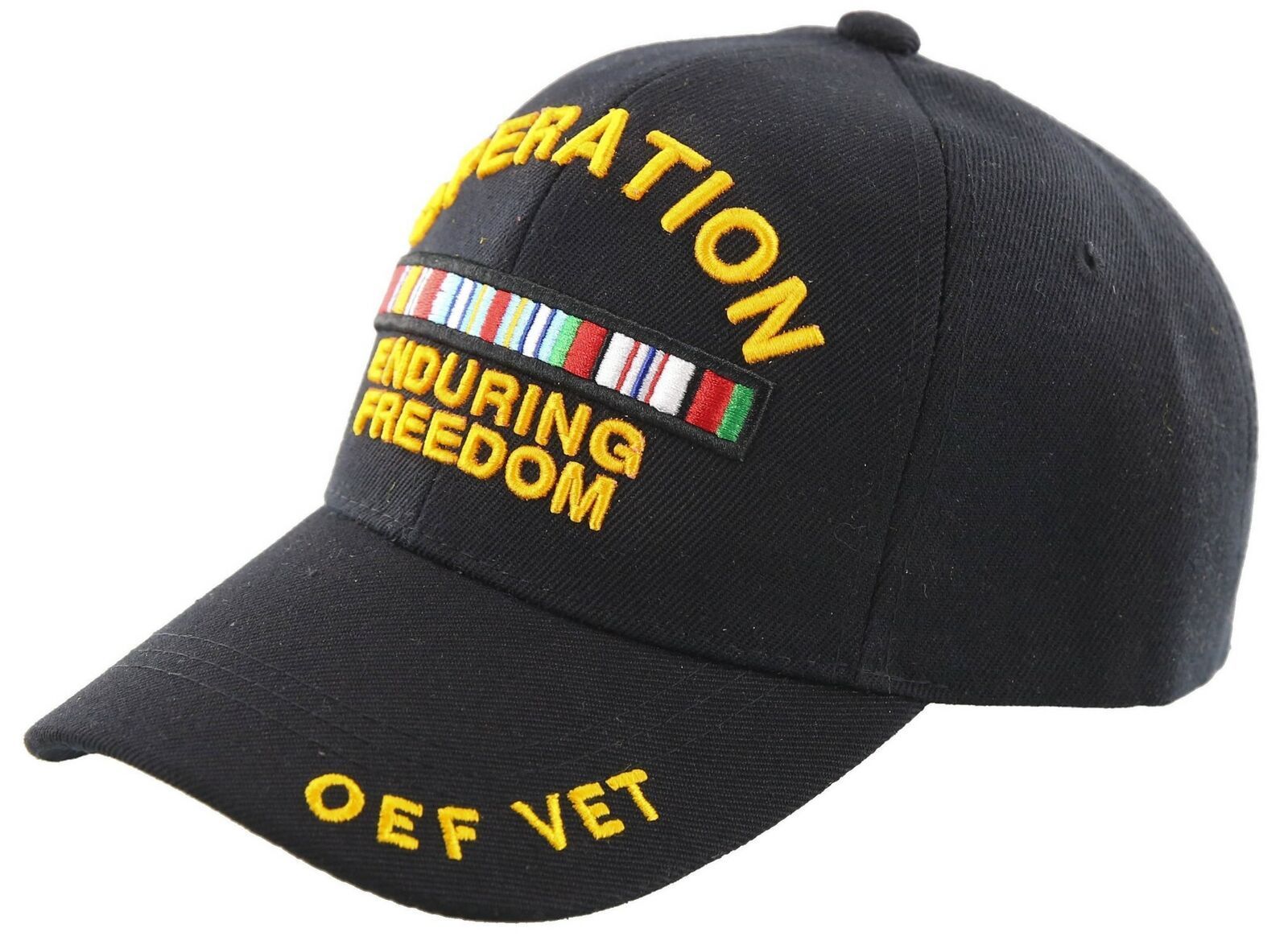 OPERATION ENDURING FREEDOM VETERAN OEF VET GOLD MEDAL BALL CAP HAT