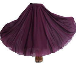 Blackberry CHIFFON MAXI SKIRT Plus Size Maxi Silk Summer Chiffon Skirt image 2