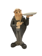 31" Ceramic Chef Butler Waiter Statue Holding Platter Serving Tray *REPAIR" image 3