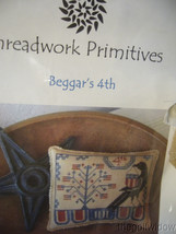 Threadwork Primitives Beggar's 4th Cross Stitch Kit Started  image 1