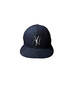 New Era 59FIFTY Hat MLB NY Yankees Navy Blue with SilvyMetallic Logo Sna... - $21.66