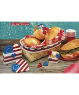 Plastic Canvas Patriotic Picnic Set Beach Bag Key Purse Bathroom Set Pat... - $8.99