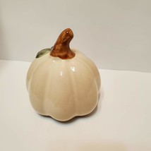 Ceramic Pumpkins, set of 3, Decorative Accents, Fall Decor, Orange and White image 6