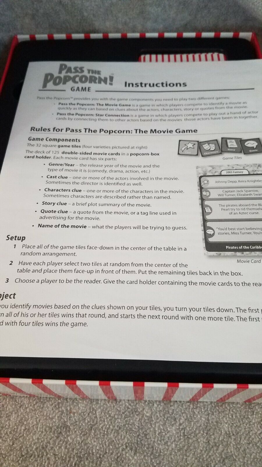 Pass the Popcorn Board Game Contemporary Manufacture