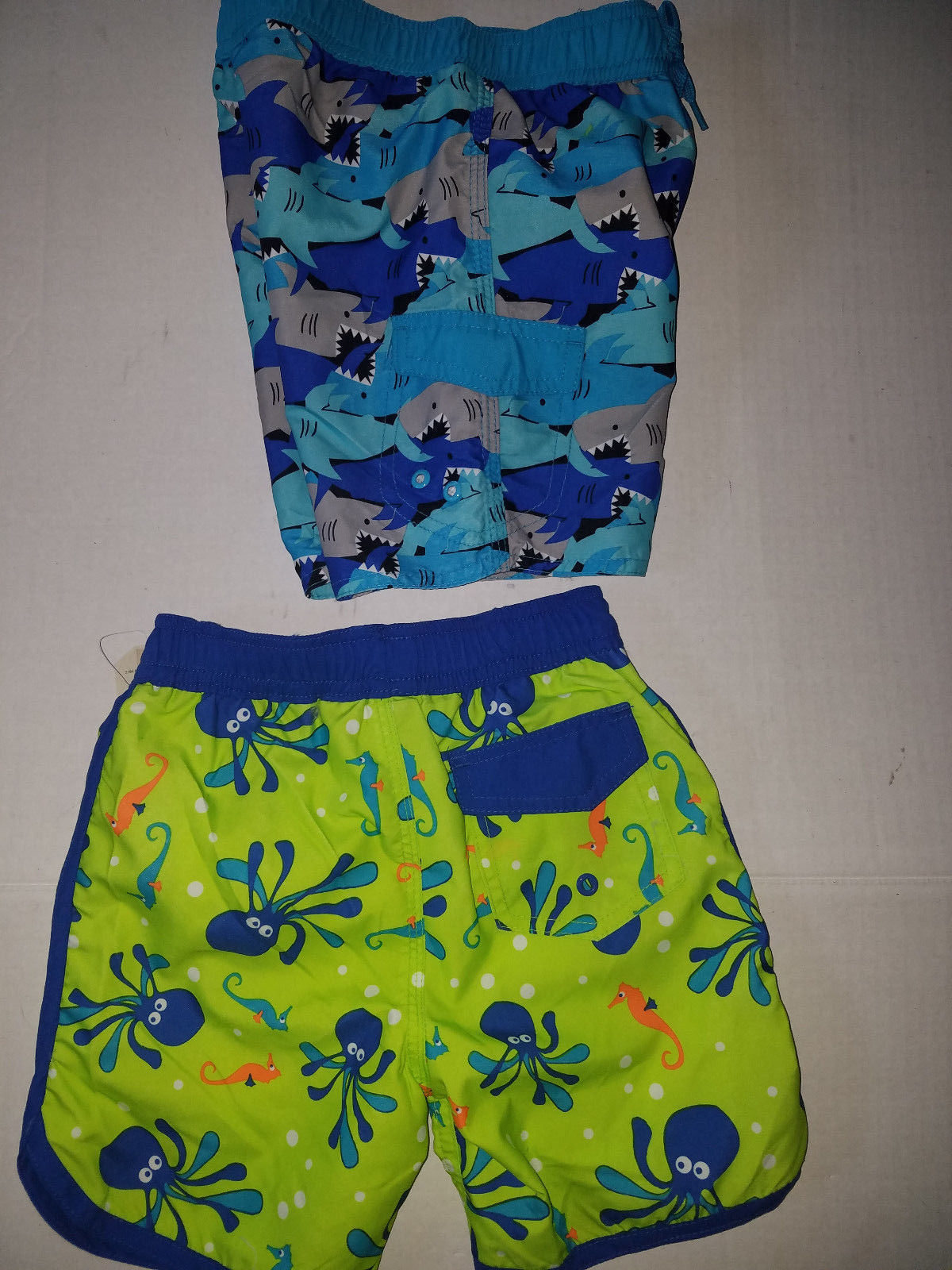 4T NWT BABY BUNS Boys Swim Rashguard//Swim Trunks Blue//Yellow Set UPF50 Sz-3T