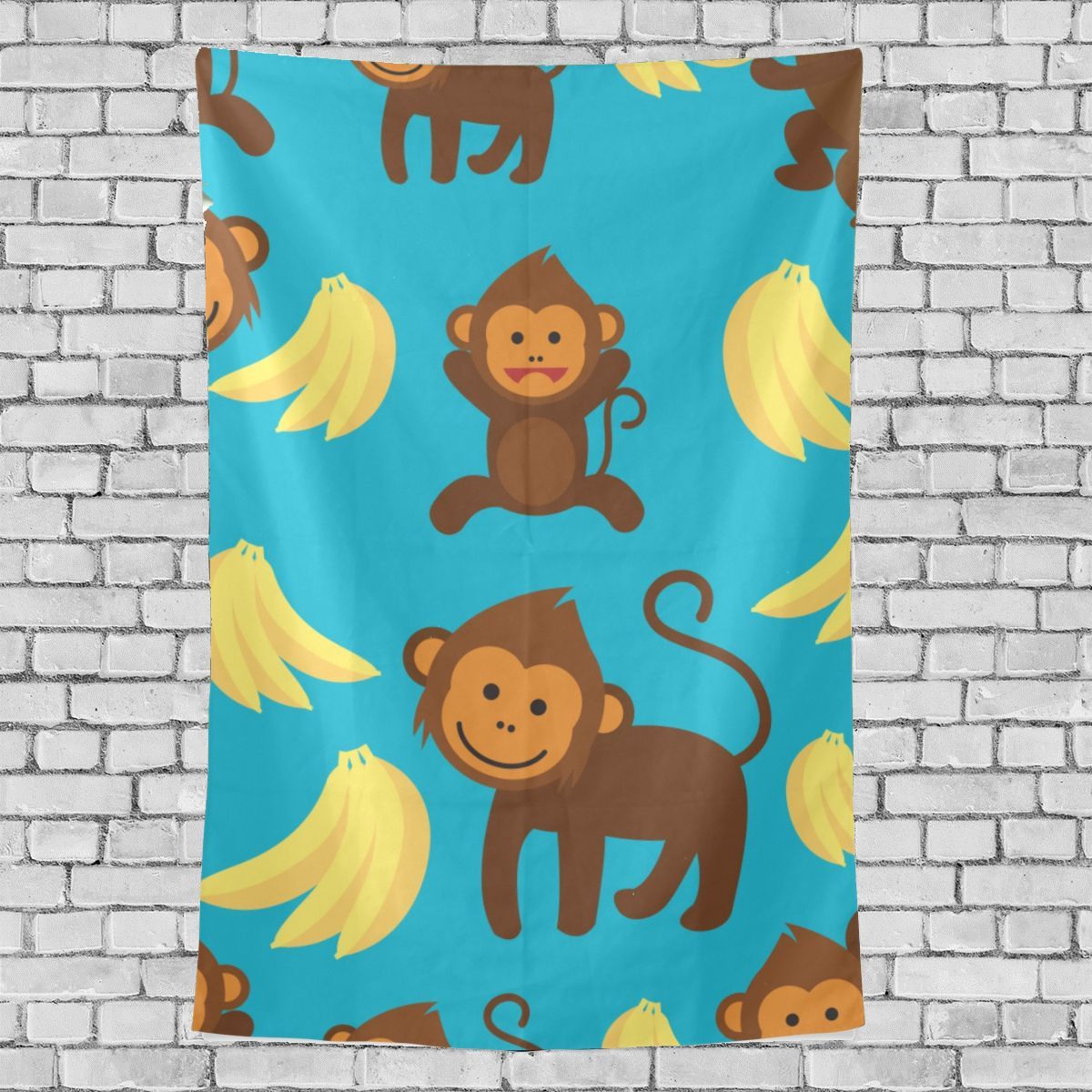 Art Bedroom Wall Decor Clever Monkey Cartoon Pattern Foyer Wall Hanging ...