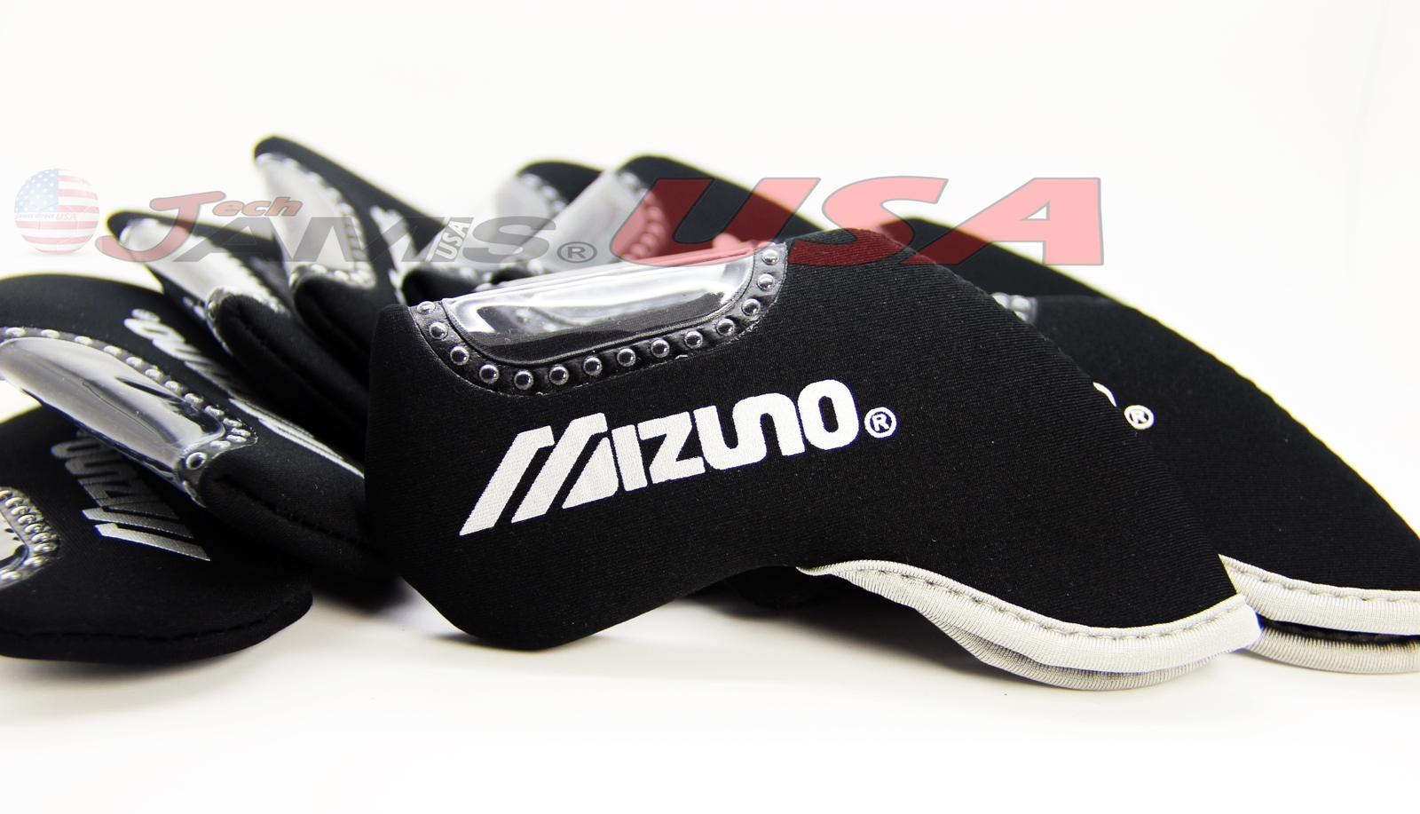 MIZUNO Golf Iron Head Covers 10pcs set BLACK Color Headcover Club USA