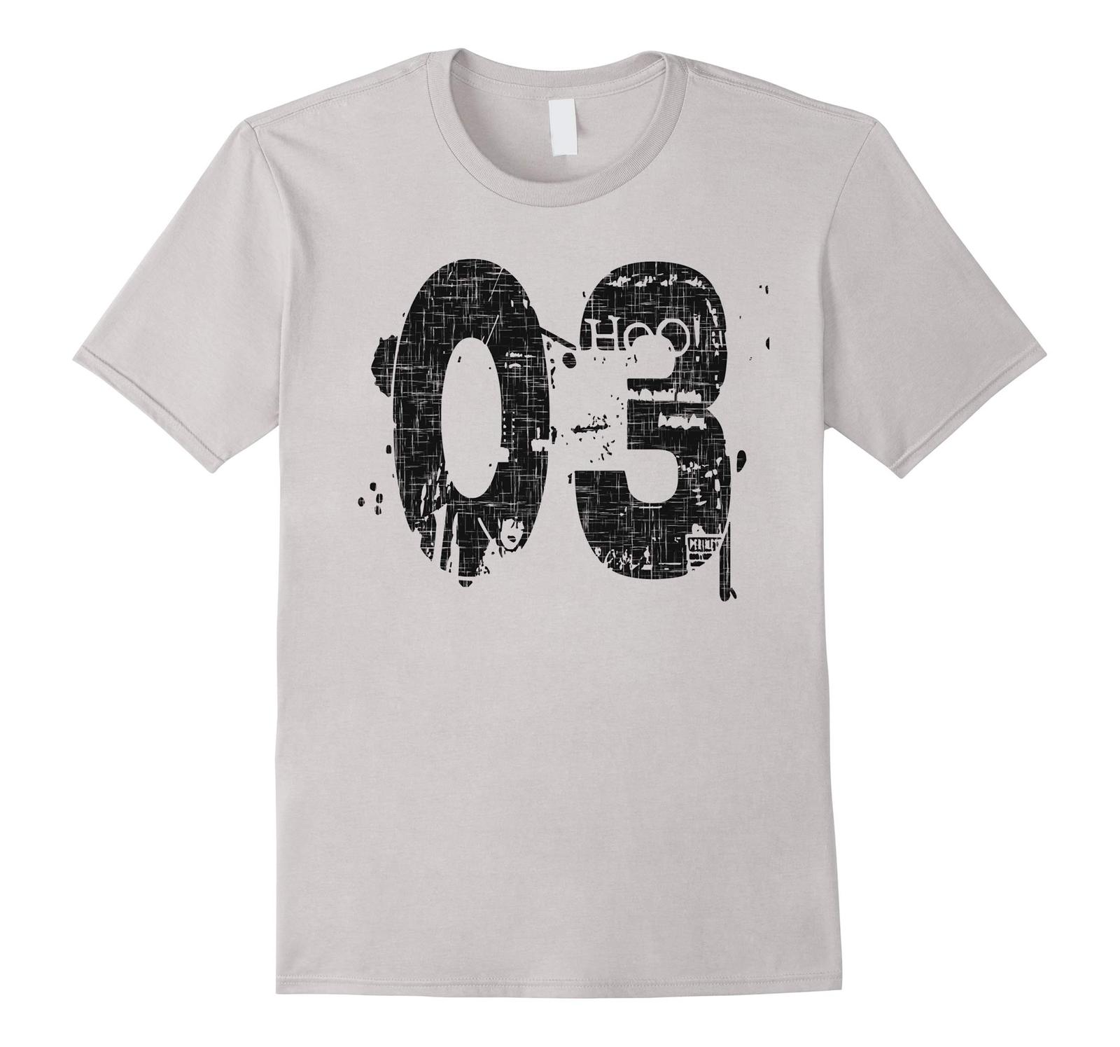 New Tee - #03 Distressed Grungy Numbered T-Tee printed front & back Men ...