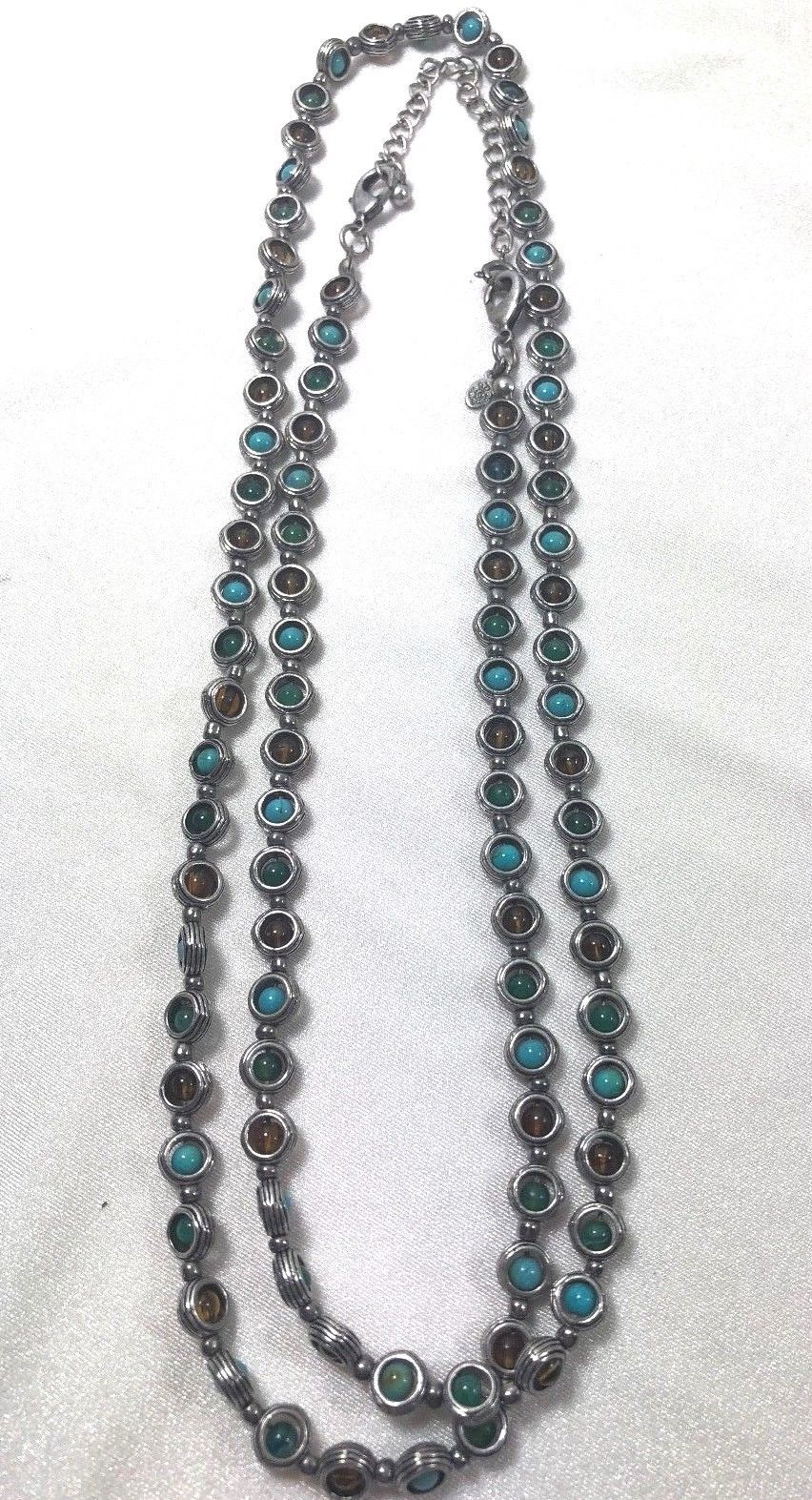 Premier Design PD Crown Silver tone metal Gemstone beads Necklace 40 ...