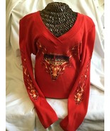 Iron Horse Saloon Women’s Small Red Shirt Top Long Sleeve Cotton Souther... - $19.39