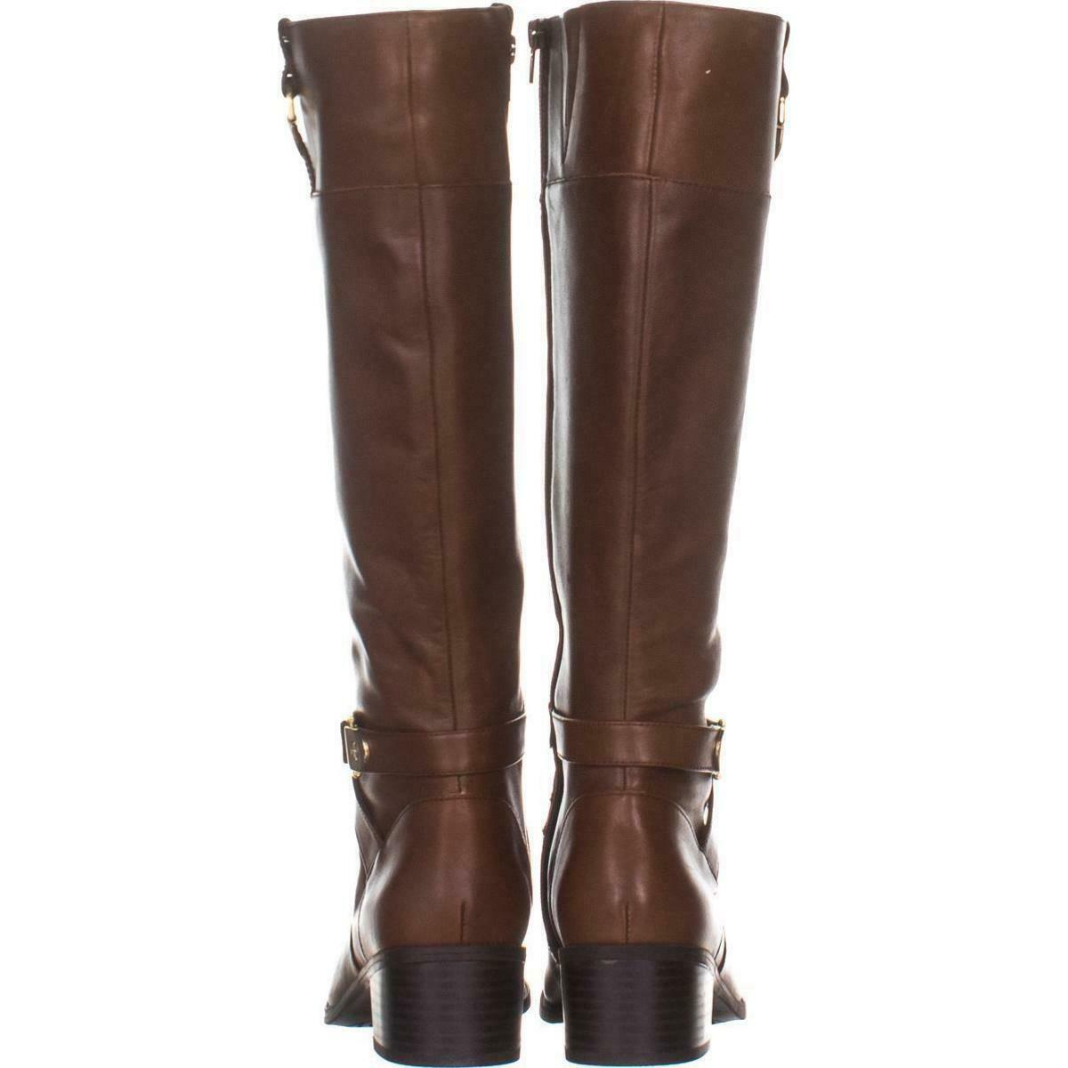 cognac thigh high boots