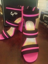 Qupid Size 5.5 Pink And Black High Heels New - $65.22