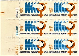 U S Stamp International Woman's Year, 6 - 10 cent stamps (1975) - $2.50