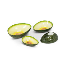 Small Avocado Shaped Nesting Serving Bowls Set of 4 Ceramic Green Charcuterie image 3