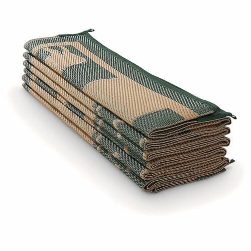 Outdoor Patio Deck RV Mat Reversible Rug 9 x 18 ft Foldable Green Brown ...