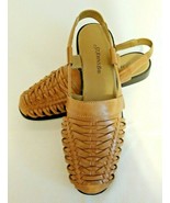 Women&#39;s Leather Huarache Flat Sling Back Shoes St. John&#39;s Bay Size 6M EUC - $22.49