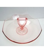 Vintage Pink Depression Glass Dish with handle Bowl Dessert ~ Sandwich  ... - $18.69