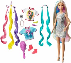 Barbie Combed Fantasy Blond with looks siren and Unicorn (Mattel ghn04) - $235.41