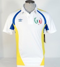 Umbro Moisture Wicking White Italia Short Sleeve Polo Shirt Mens NWT - $37.49
