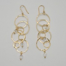 925 STERLING SILVER GOLD PL PENDANT EARRINGS WITH CIRCLES BY MARIA IELPO ITALY image 1