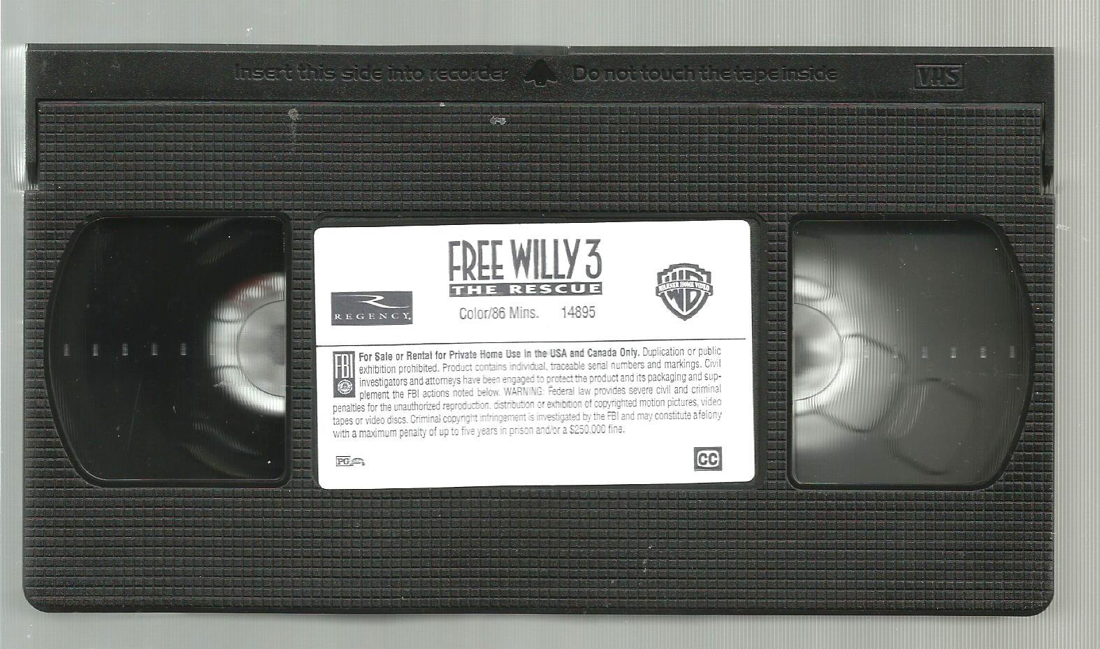 FREE WILLY 3 THE RESCUE~ VHS 1997 ~ JASON JAMES RICHTER ~ AUGUST ...