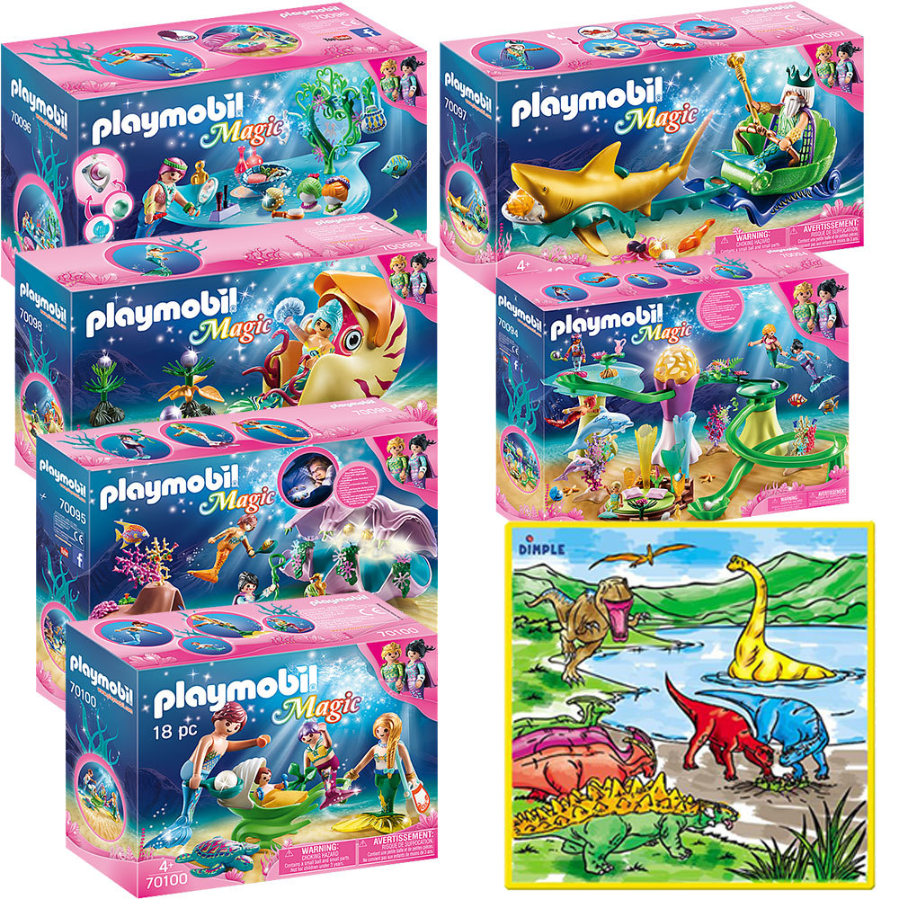 Dimple PlayMobil Mega Mermaid Playset for Kids w Washable Kids Coloring Play Mat