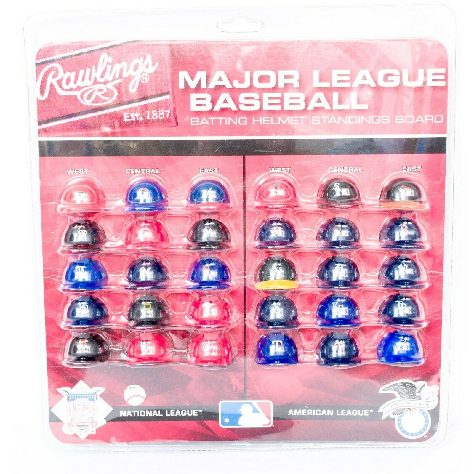 major league baseball batting helmet standings board