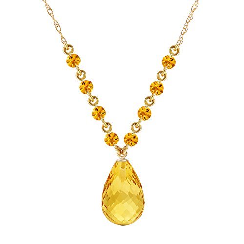 Galaxy Gold GG 14k Yellow Gold Drop Necklace with Natural Citrines