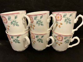 English China Churchill 6 Coffee Mugs Cups Staffordshire England Floral - $36.00