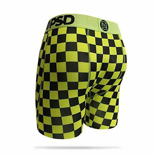 PSD Lime Green Neon Checkers Urban Athletic Boxer Briefs Underwear