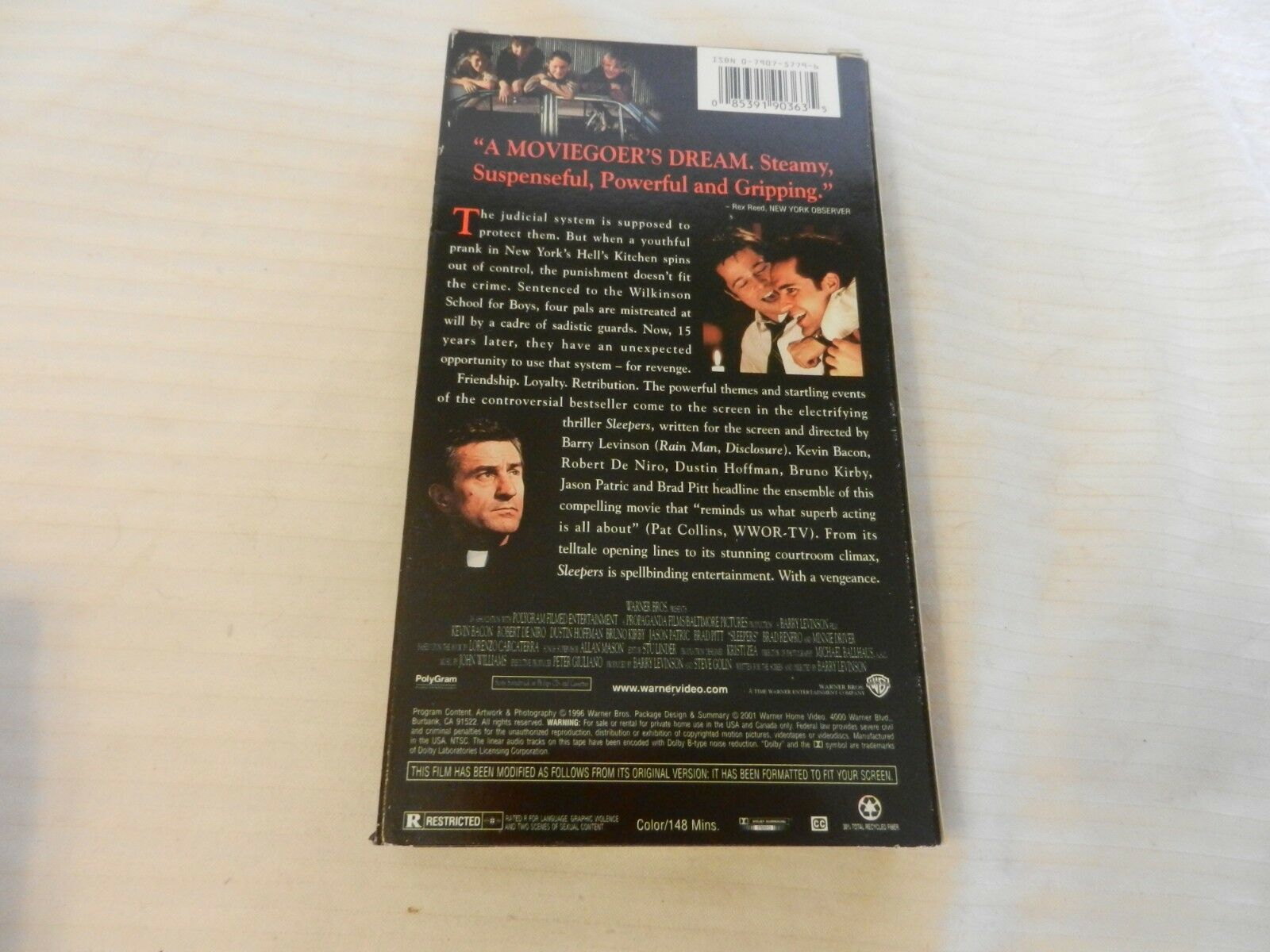 Sleepers (VHS, 2001, Warner Bros. Hits) Kevin Bacon, Brad Pitt, Robert ...