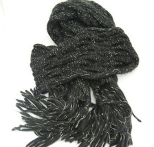 Renee&#39;s NYC Accessories Womens Winter Scarf Black with Gold Metallic Thr... - $14.10