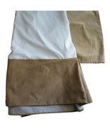 Vintage 80s Brown Queen Bed Skirt Dust Ruffle Faux Suede Pleated 14in Dr... - $79.15