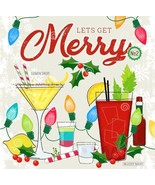 Vintage Style CHRISTMAS CARDS DIE CUTS/Gift Tags 24 Cute Retro Cocktail ... - $4.99