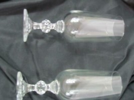 Lot of 2 Mikasa Crystal Footed Clear Cut Stem 6 7/8" Champagne - $14.95