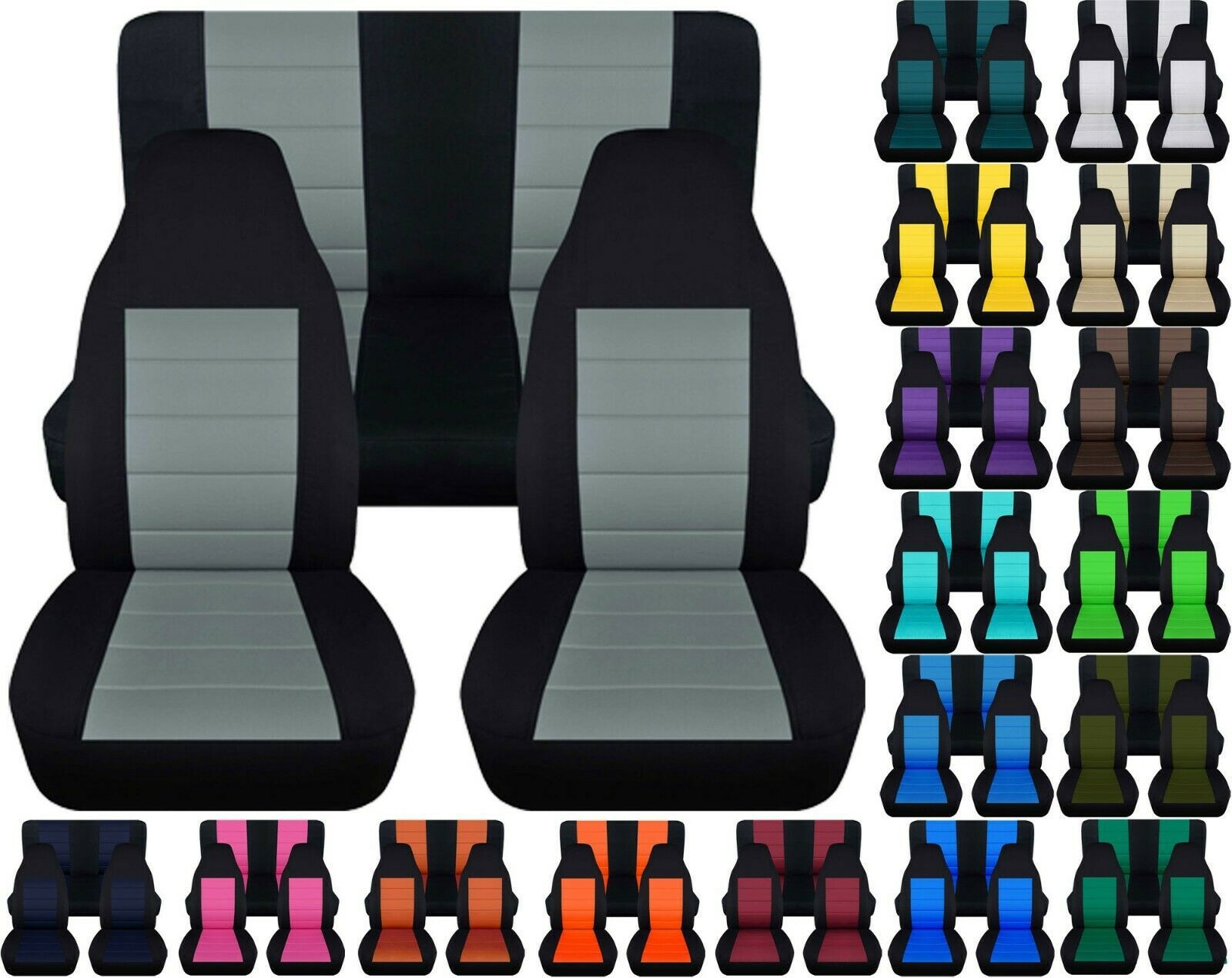 Front and Rear car seat covers fits Jeep Cherokee 1994-2001 Choice of 5 colors